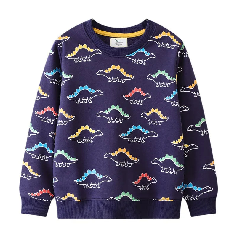 Kids Boys Luminous Dinosaur Design Cotton Sweatshirts