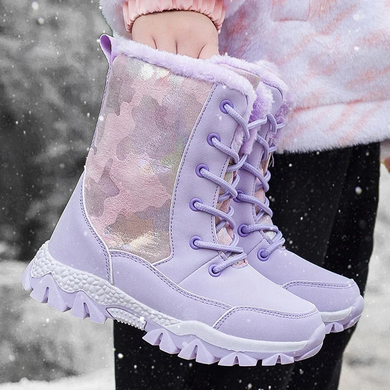 Long Plush Thickened High-Top Snow Boots for Kids childrensterritory
