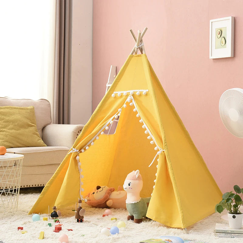 Kids Porable Cotton Canvas Indian Play Tent childrensterritory