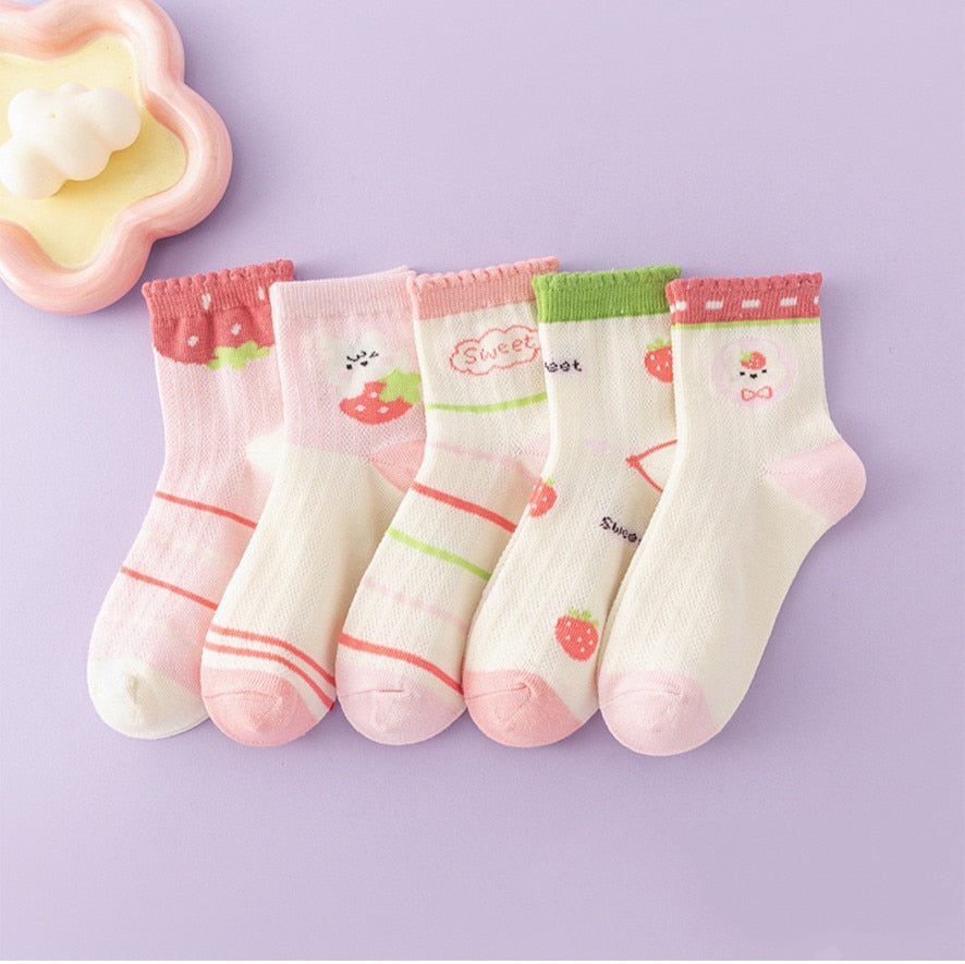 Baby/Kids 5 Pairs/Lot Breathable Casual Mesh Socks for Boy Girl childrensterritory