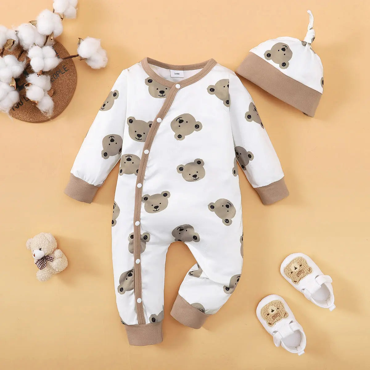 Baby Kids Cartoon Print Winter Bodysuit childrensterritory