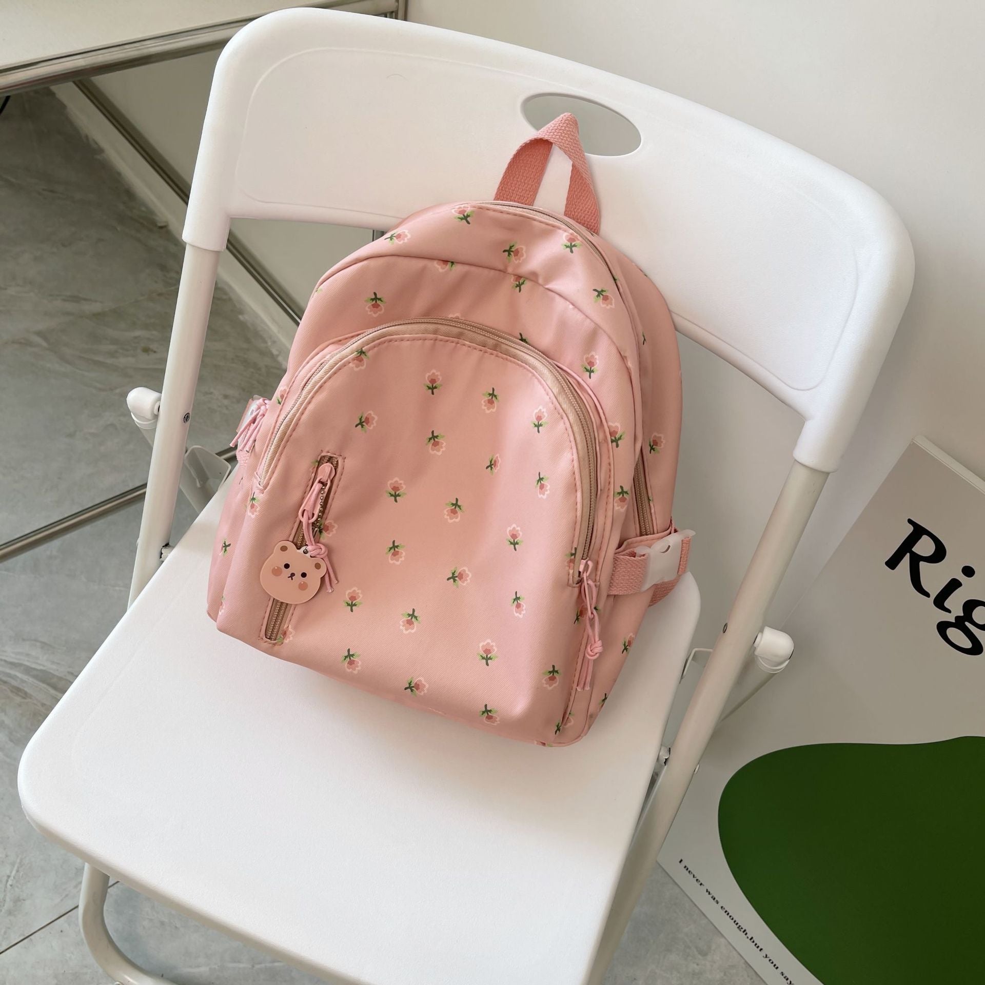 Floral Backpack for Girls with Personalized Embroidery Name childrensterritory
