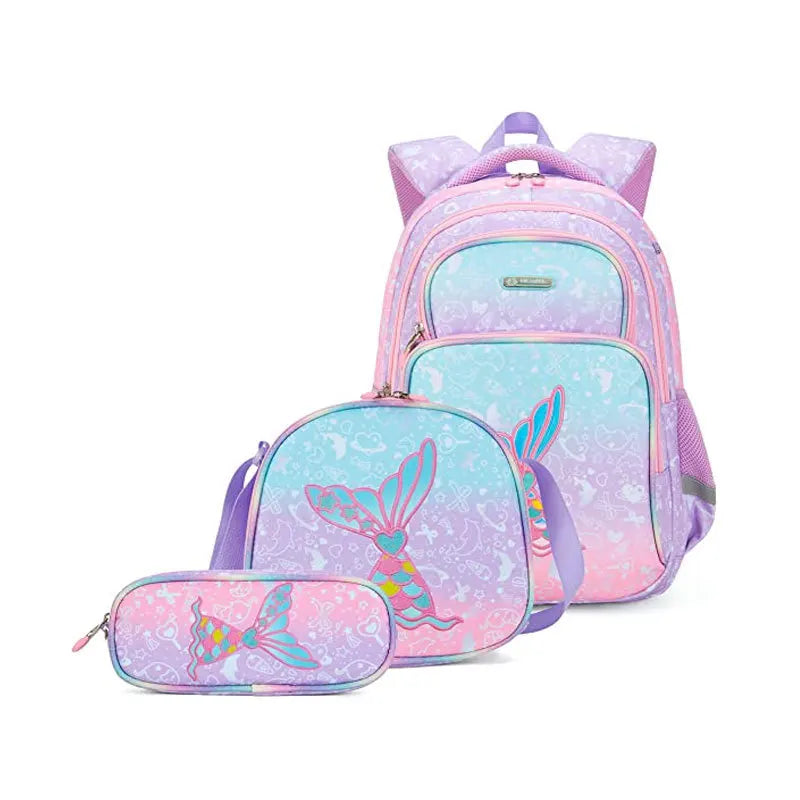 3pcs Set of Teenager Cartoon Dinosaur Anime School Bags