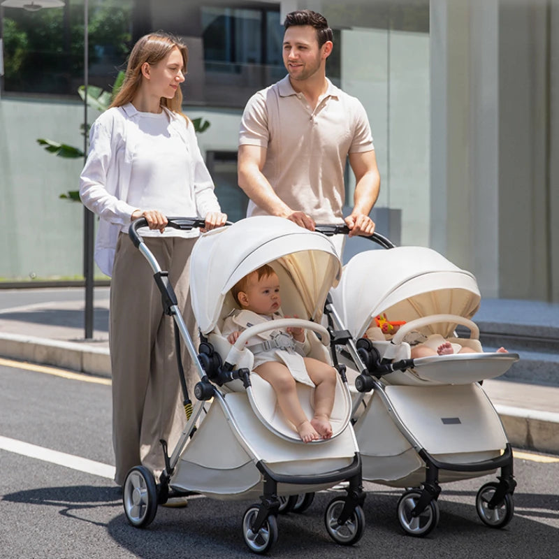 Luxury High-View Detachable Twin Baby Stroller childrensterritory