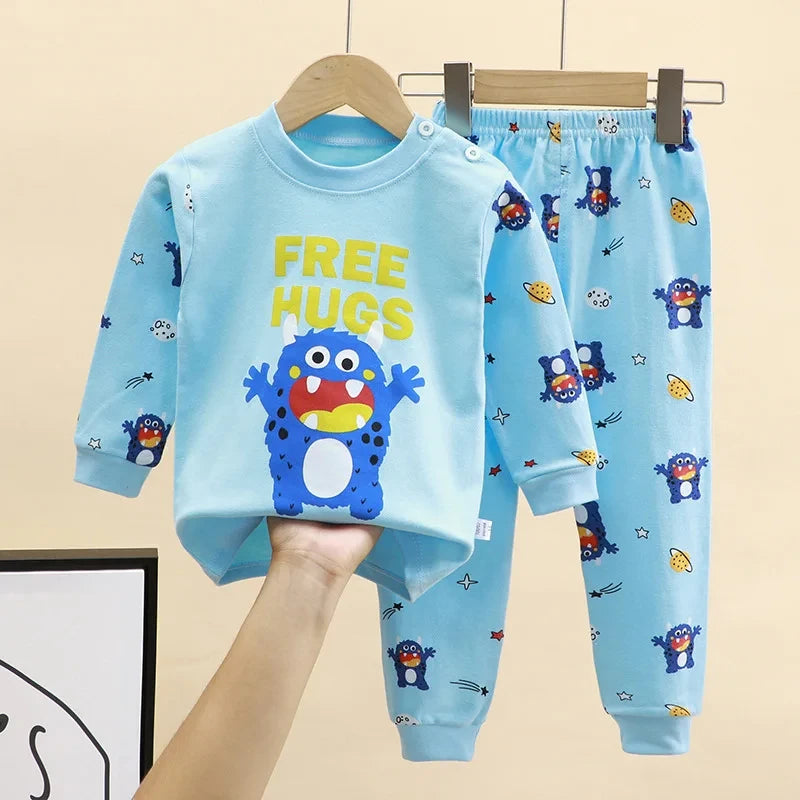 Kids Cartoon Print Autumn Casual Clothing Set childrensterritory