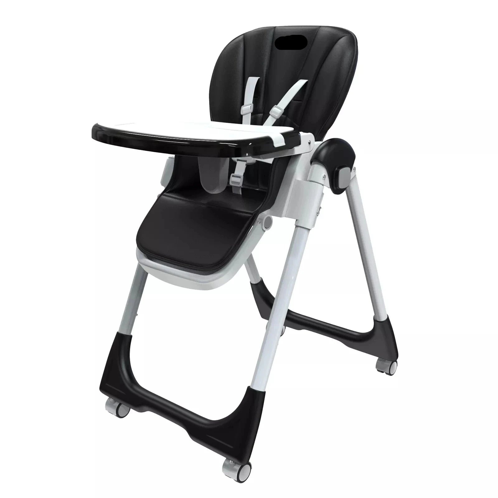 Adjustable Baby PU Leather High Chair with Removable Tray childrensterritory