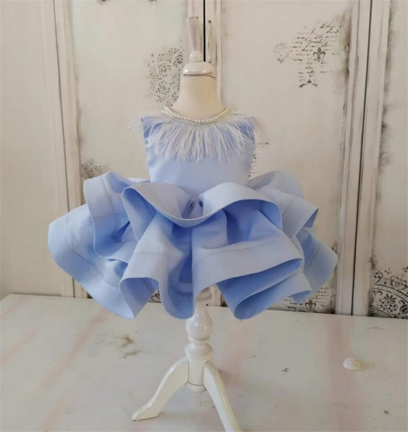 Little Girls Tutu Pageant Gown with Bow for Special Occasions childrensterritory