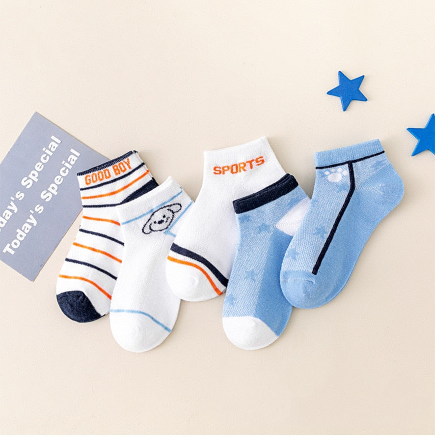 Baby/Kids 5 Pairs/Lot Breathable Casual Mesh Socks for Boy Girl childrensterritory