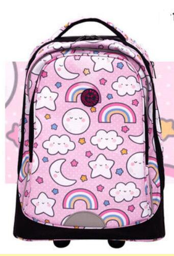 Kids Cartoon Print 19-Inch School Trolley Backpack Travel Bag childrensterritory