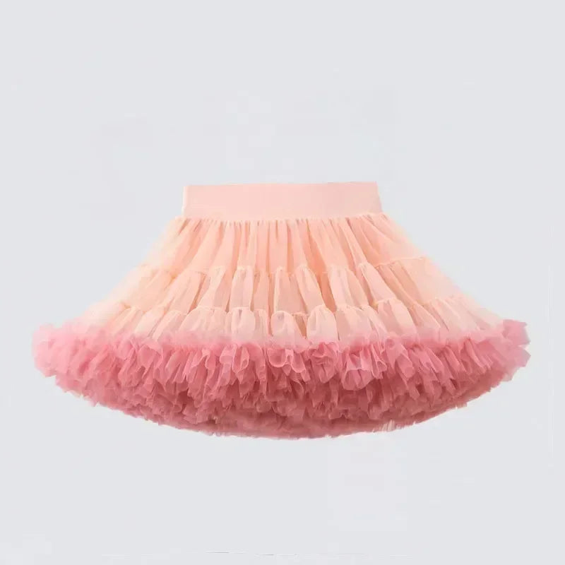 Little Girls Solid Colors Fluffy Chiffon Tutu Skirts childrensterritory