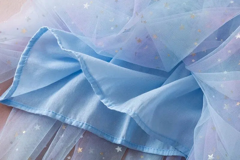 Baby Girls Sleeveless Rainbow Color Tulle Birthday Party Dresses childrensterritory