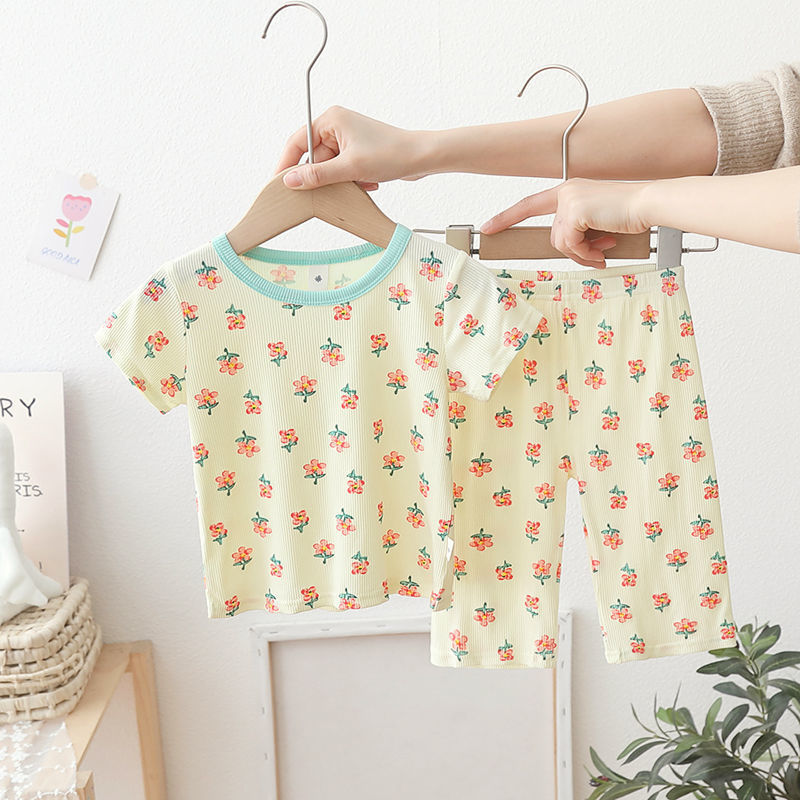 Printed 2pcs/set Toddler Girls Top and Pajama Set Home Wear childrensterritory