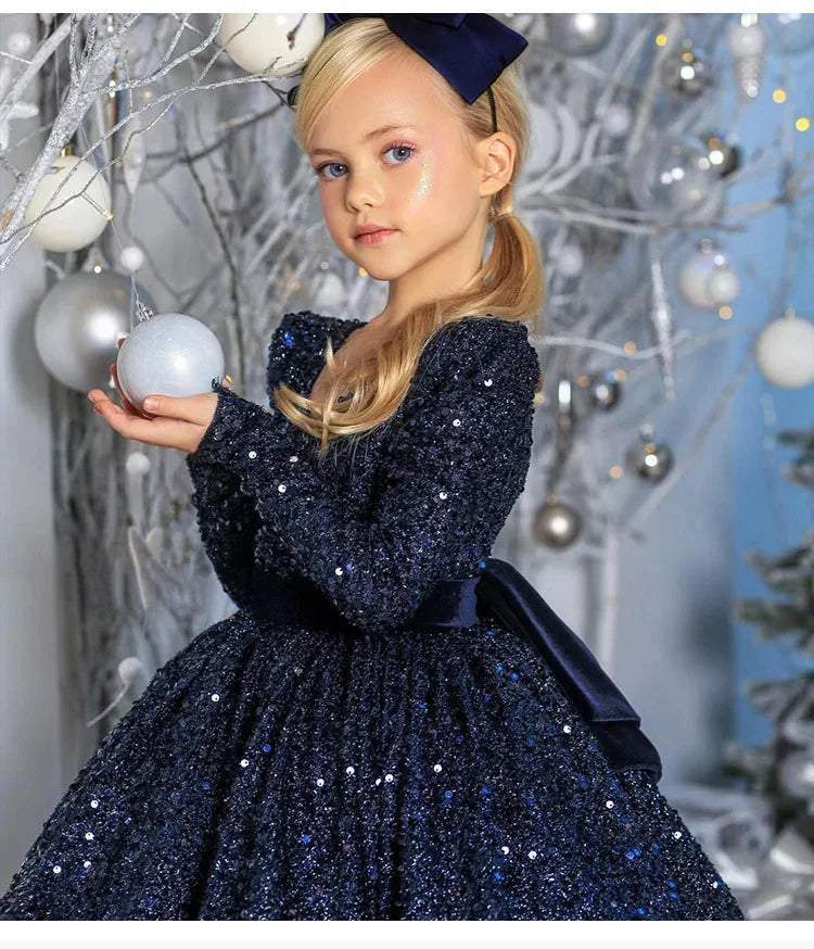 Kids Girls Fluffy Sequins Princess Wedding/Party Dress childrensterritory