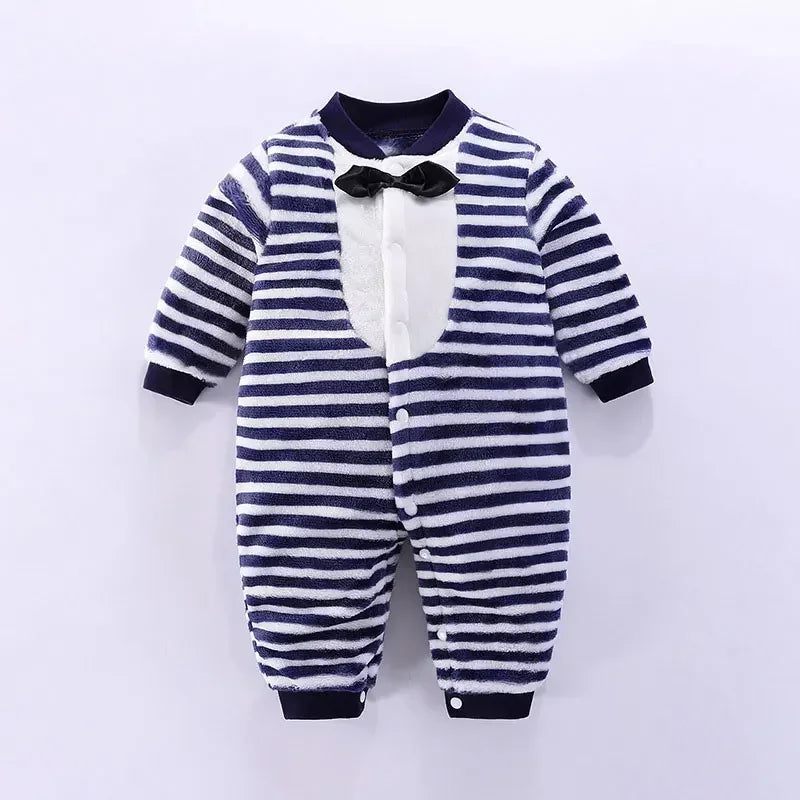 Soft Flannel Warm Printed Baby Romper for Winter