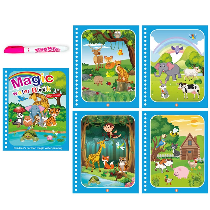 Reusable Magical Water Drawing Book with Pen Kids Toys childrensterritory