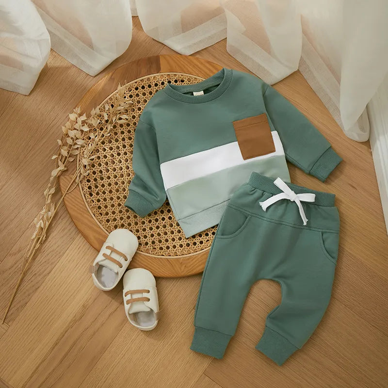 2PCS Warm Sweatshirts and Long Pants Baby Tracksuit childrensterritory