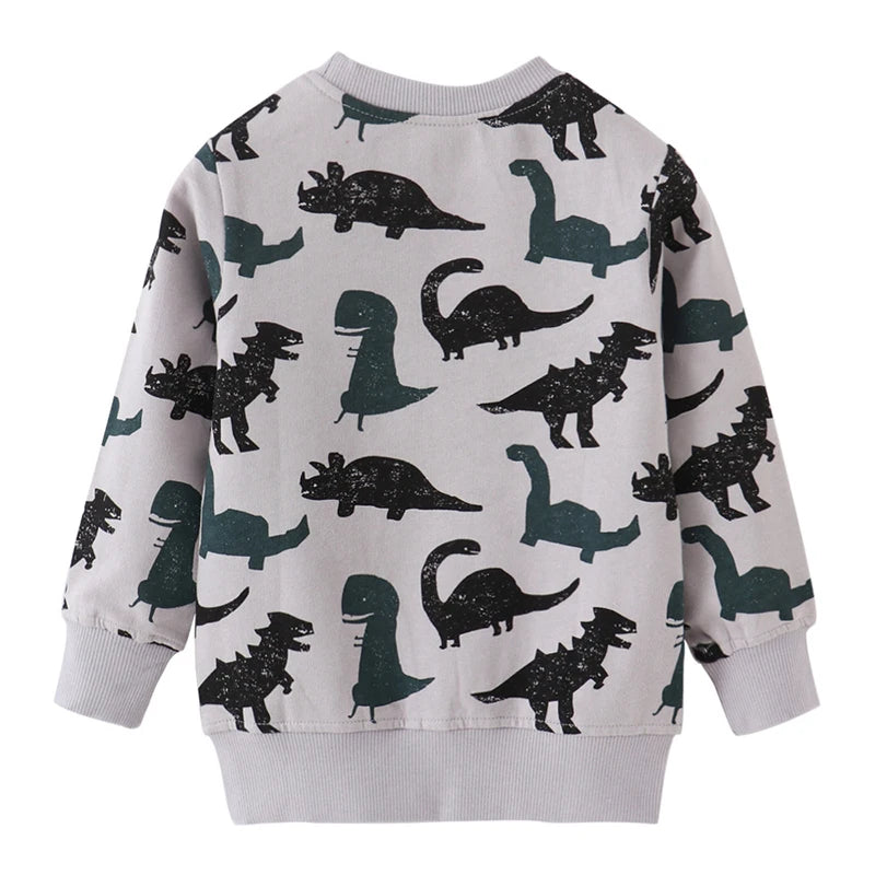 Little Boys Cartoon Dinosaurs Print Sweatshirts