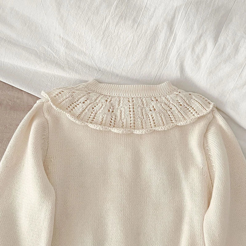 Baby Girls Muslin Flower Knit Embroidery Overcoat