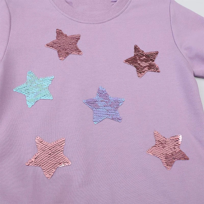 Kids Girls Stars Beading Dresses For Winters childrensterritory