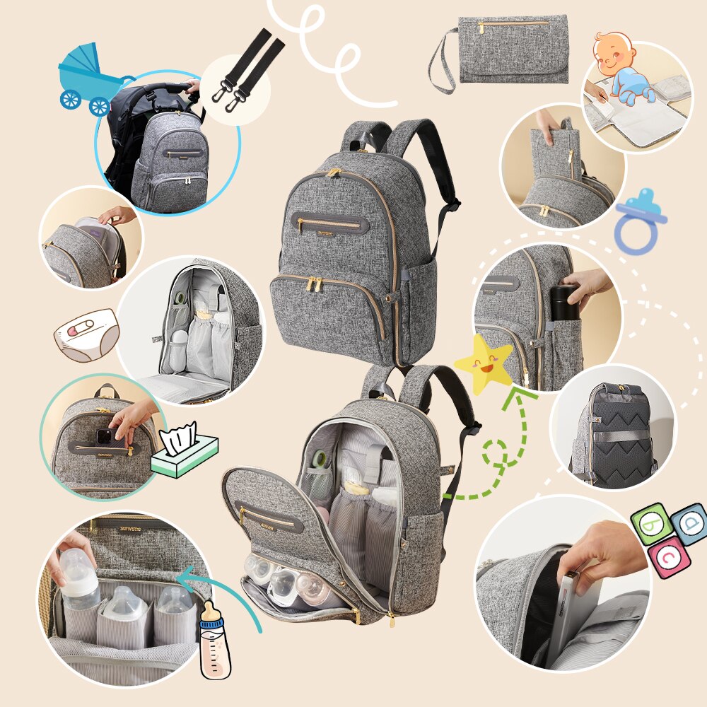 Multi-functional Ultimate Mommy Bag Diaper Bag, 3 pieces per set childrensterritory