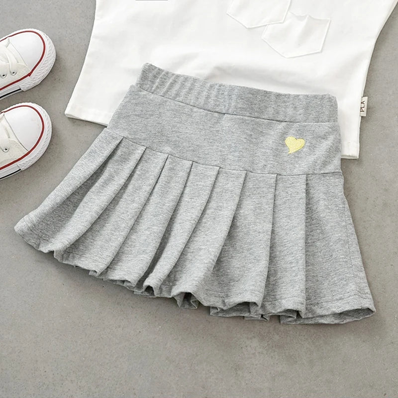 Kids Girls Korean Style Bow Design Denim Shorts and Skirts childrensterritory