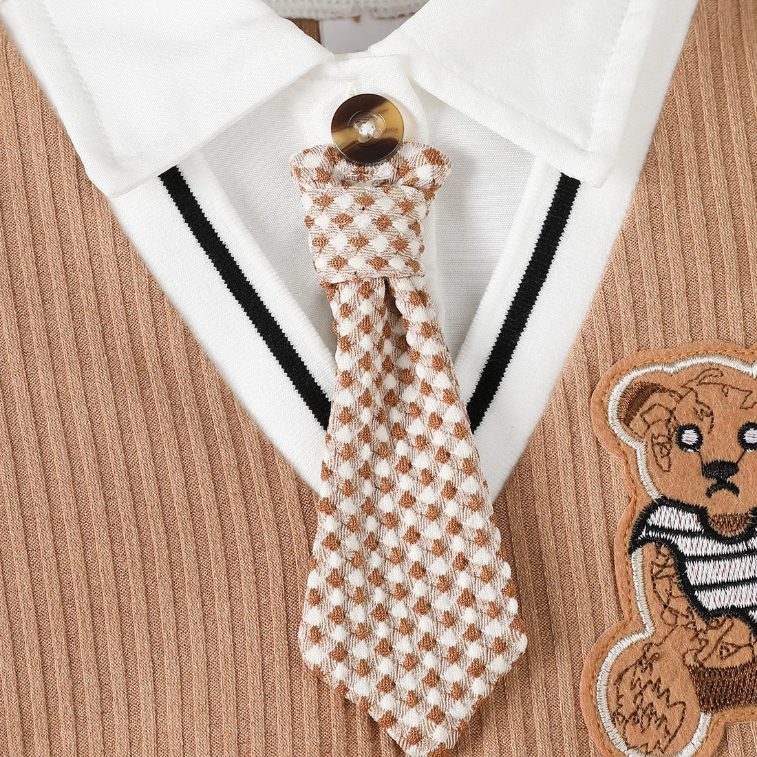 Baby Boy Gentlemen Romper with Tie for Summer