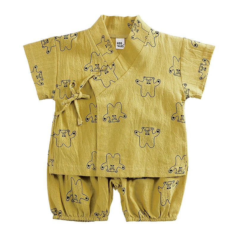 2PCS Cute Cartoon Print Baby Top + Shorts Home Wear Sets childrensterritory