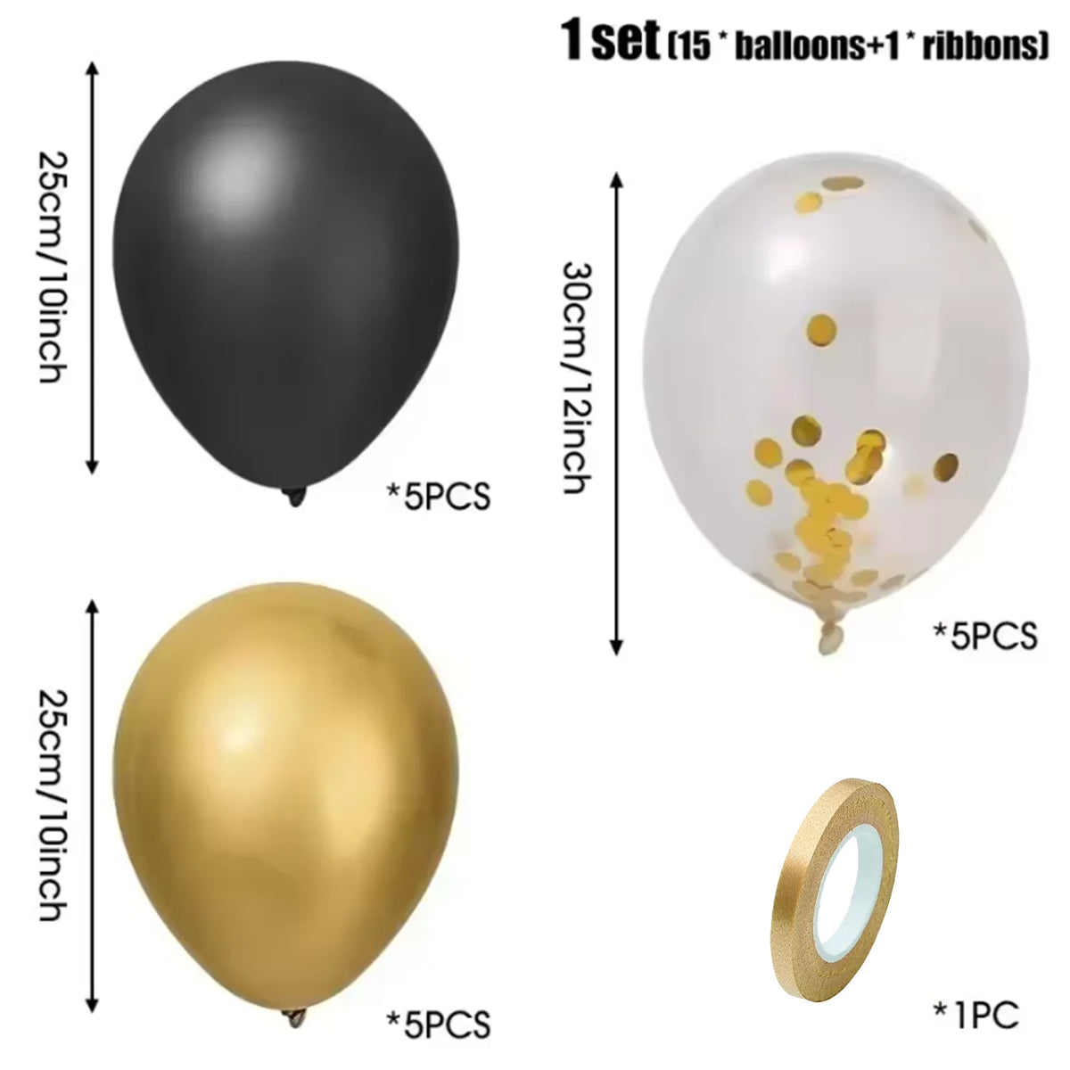 Party Decoration Black Gold Balloon Garland Arch