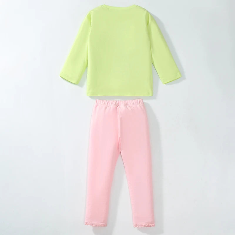 Girls Cartoon Design Full Sleeves T- Shirts And Leggings Set childrensterritory