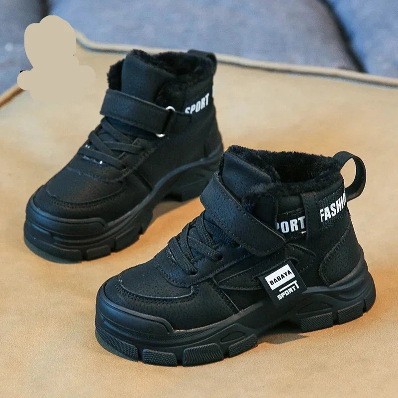Boys And Girls Thickened Fur Design Warm Velvet Shoes childrensterritory