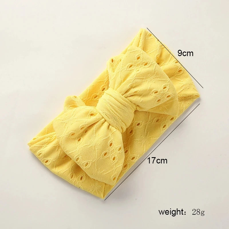 Hollow-Out Bowknot Kids Girls Embroidery Hair Bands