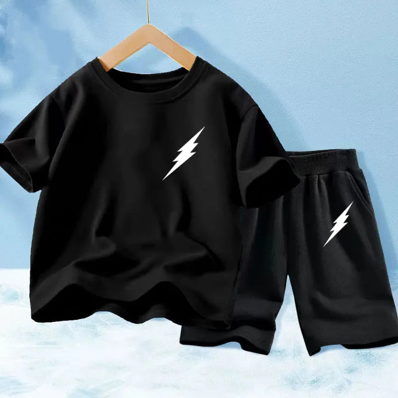 Kids Boys Music Headset Print T-shirt and Shorts Set childrensterritory