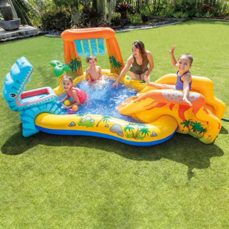 Inflatable Dinosaur Design Outdoor Playhouse with Pool