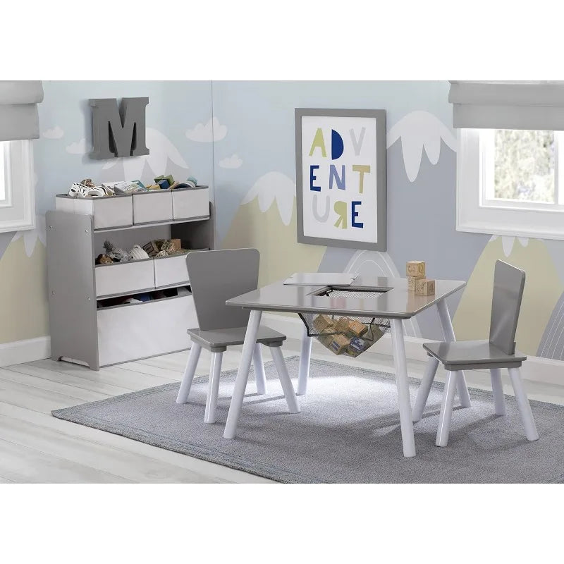 4-Piece Kids Playroom Table and Chair Set