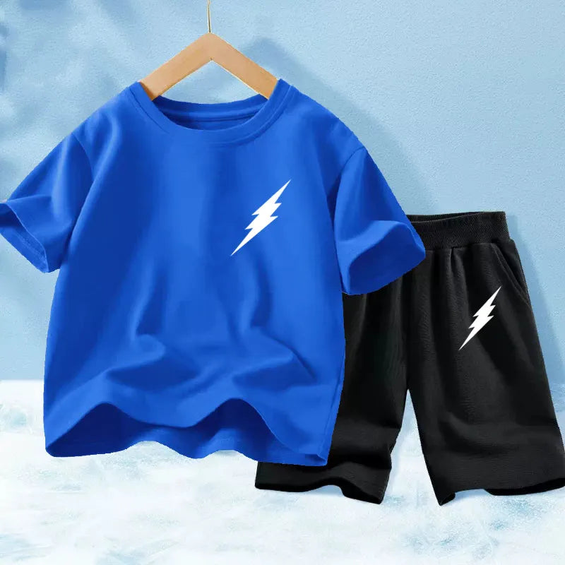 Kids Boys Music Headset Print T-shirt and Shorts Set childrensterritory