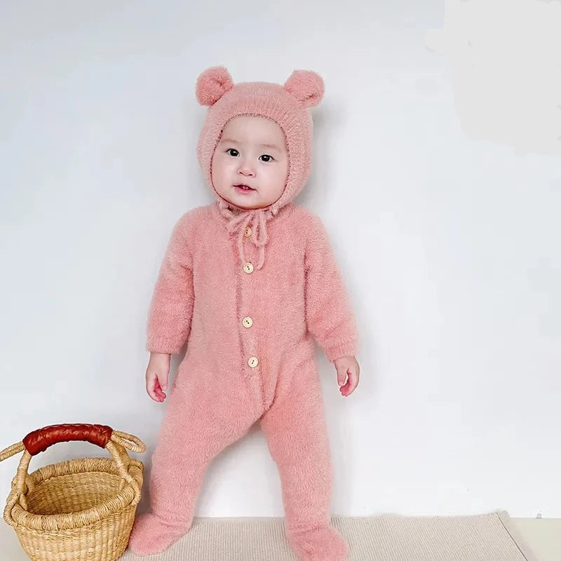 Baby Warm Soft Romper with Hat for Winters childrensterritory