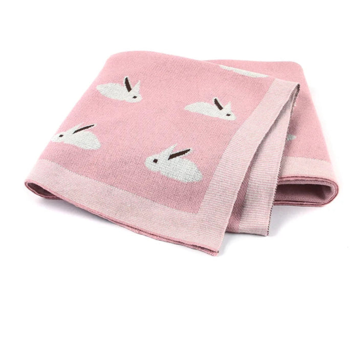 Cartoon Print Soft Cotton Fabric Baby Blankets childrensterritory