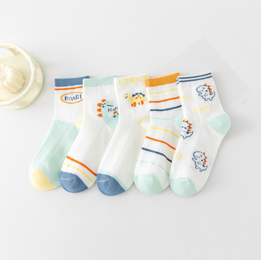 Baby/Kids 5 Pairs/Lot Breathable Casual Mesh Socks for Boy Girl childrensterritory