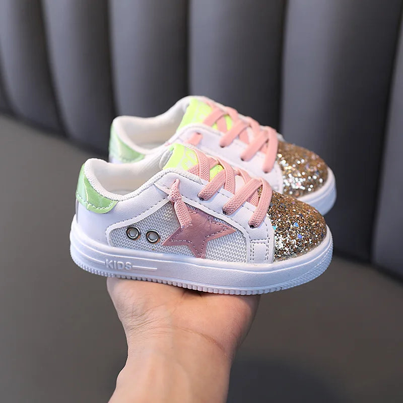 Kids Girls Soft Soled Casual Bling Sneakers/Shoe childrensterritory