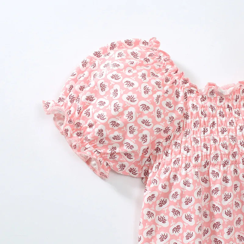 Little Girls Puff Sleeve, Printed Cotton Top childrensterritory