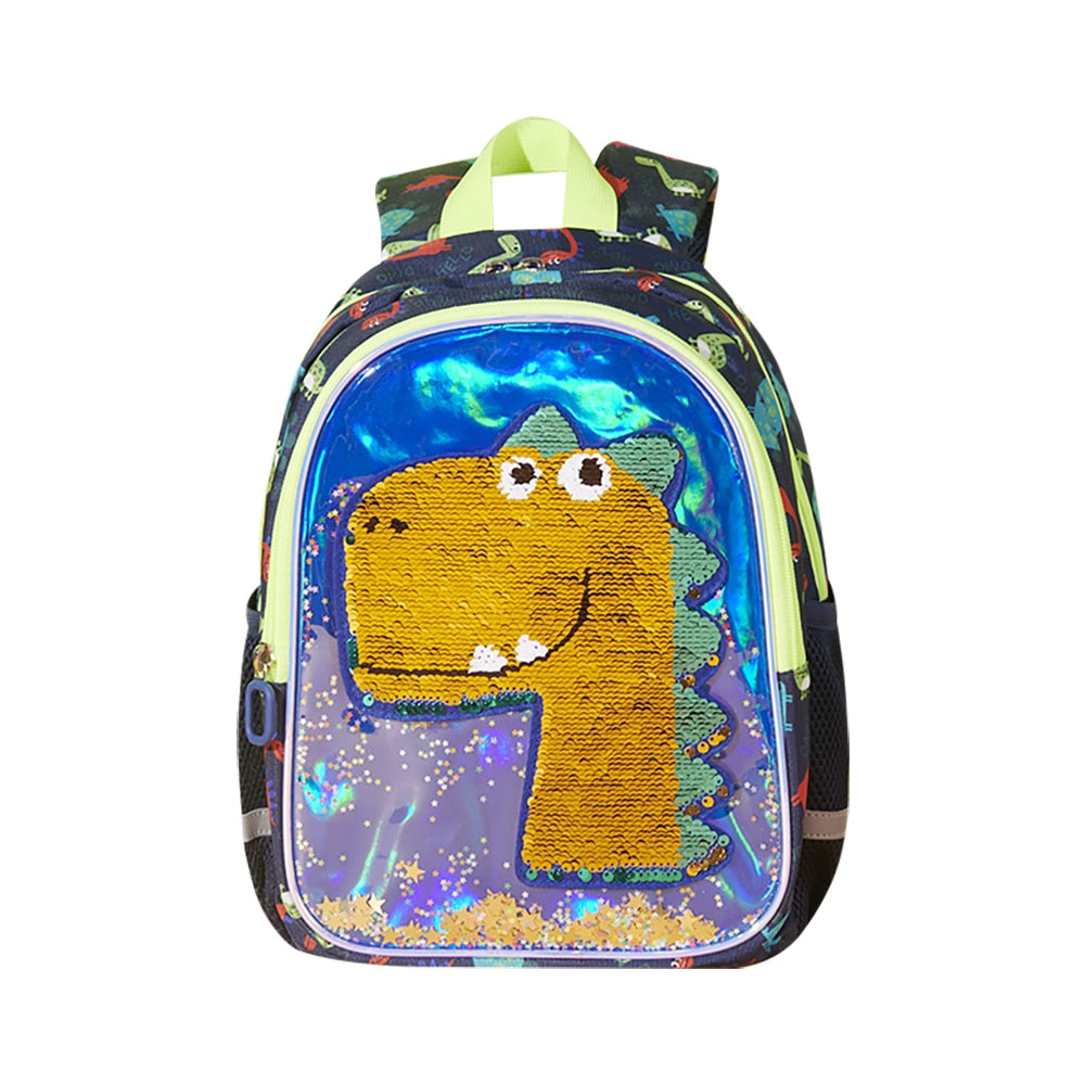 Dinosaur Design Reversible Sequins Kindergarten Backpack childrensterritory