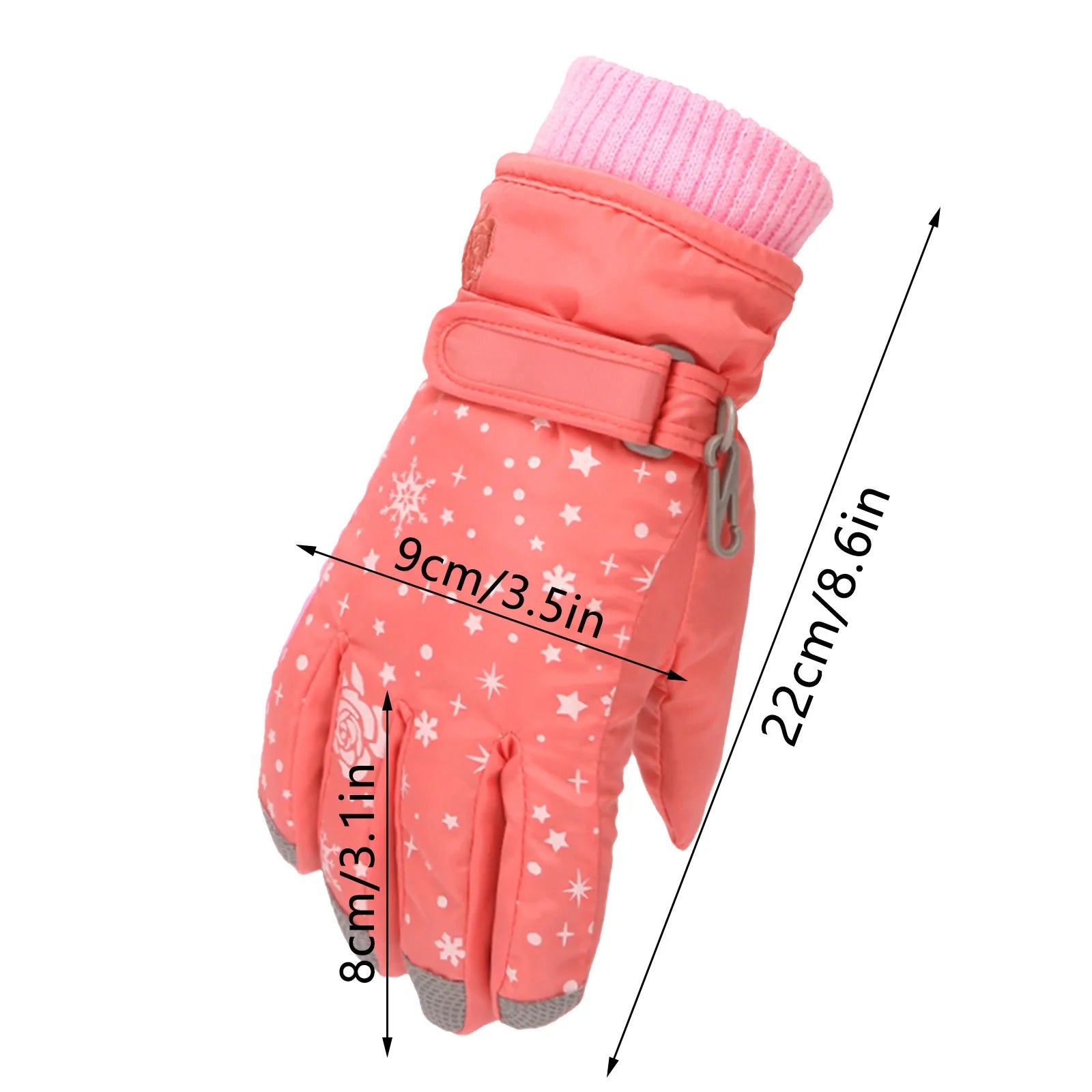 Kids Girls Thicken Warm Waterproof Skiing Gloves