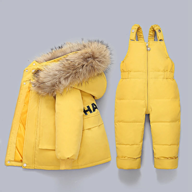 Little Boys Girls Thick Warm Down Jacket Jumpsuit Clothing Set childrensterritory