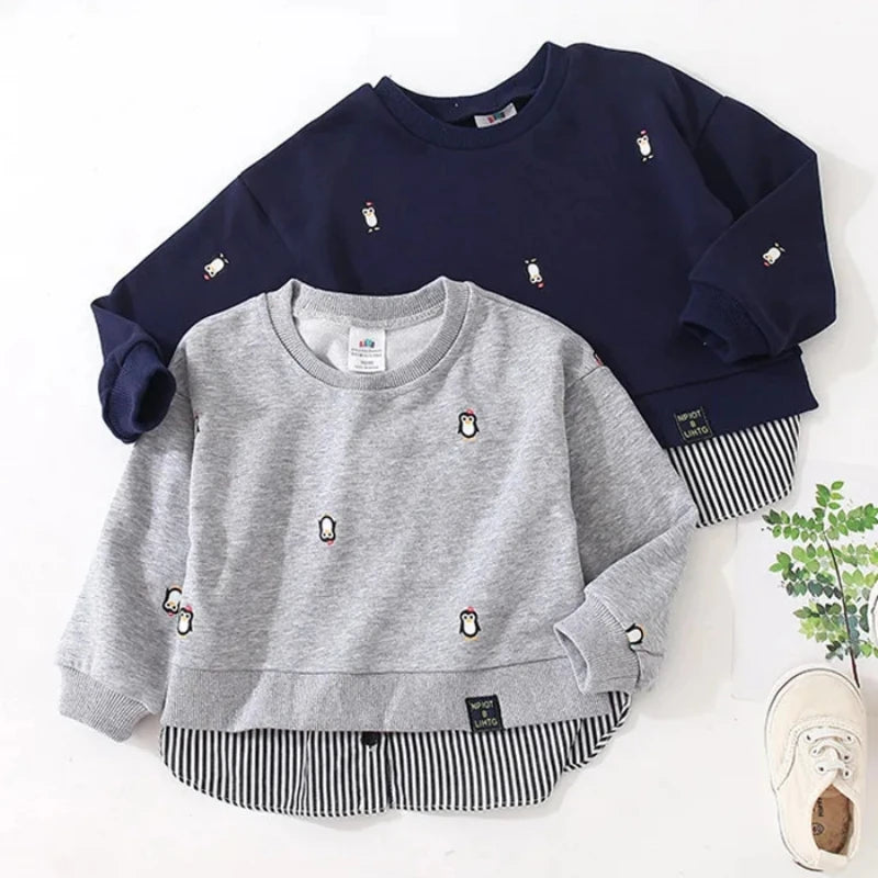 Cartoon Animal Print Patchwork 2 Pcs Sweatshirt For Kids childrensterritory