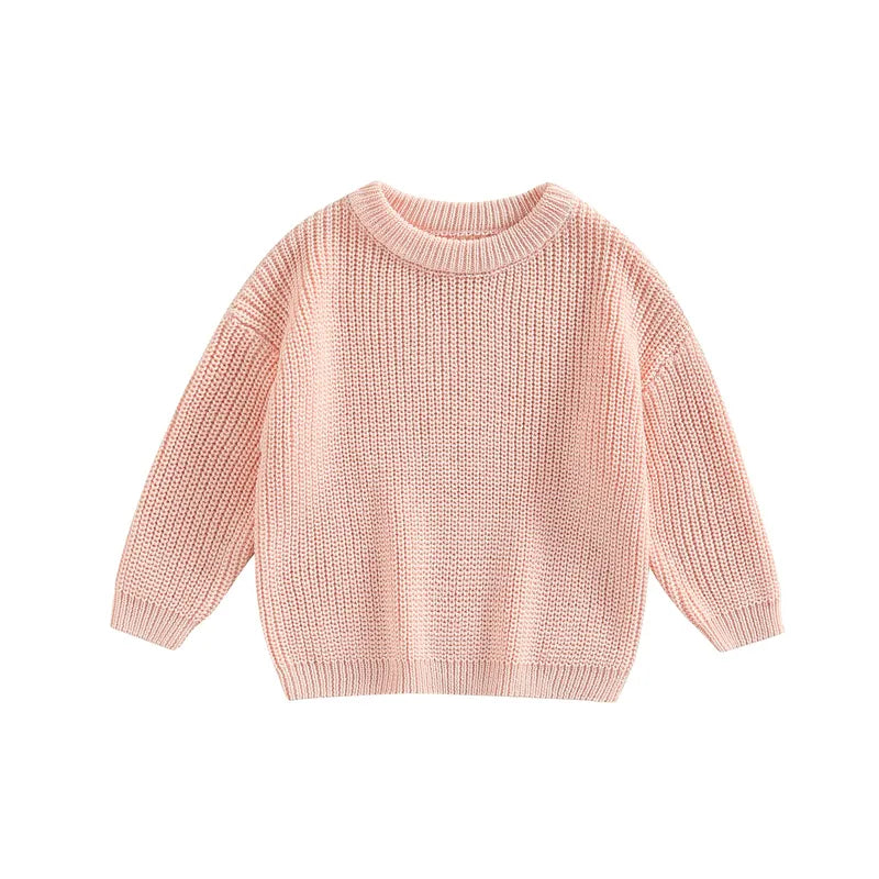 Baby Boys Girls Solid Color Long Sleeve Knit Sweaters childrensterritory
