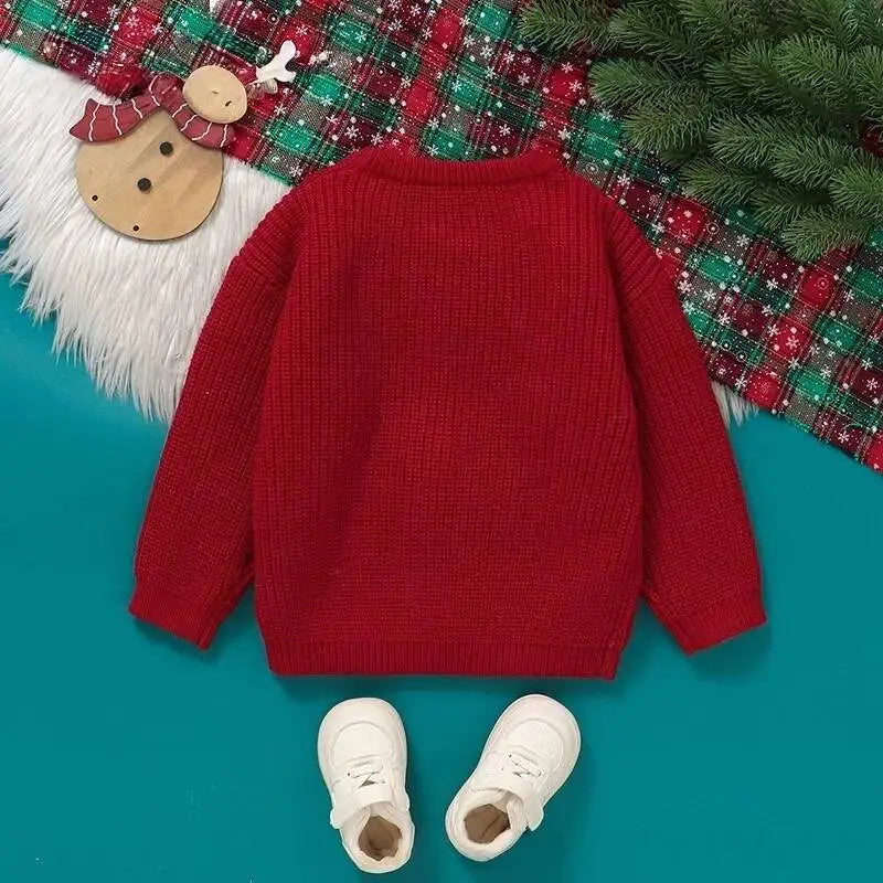 Kids Embroidery Design Long Sleeves Winter Sweater