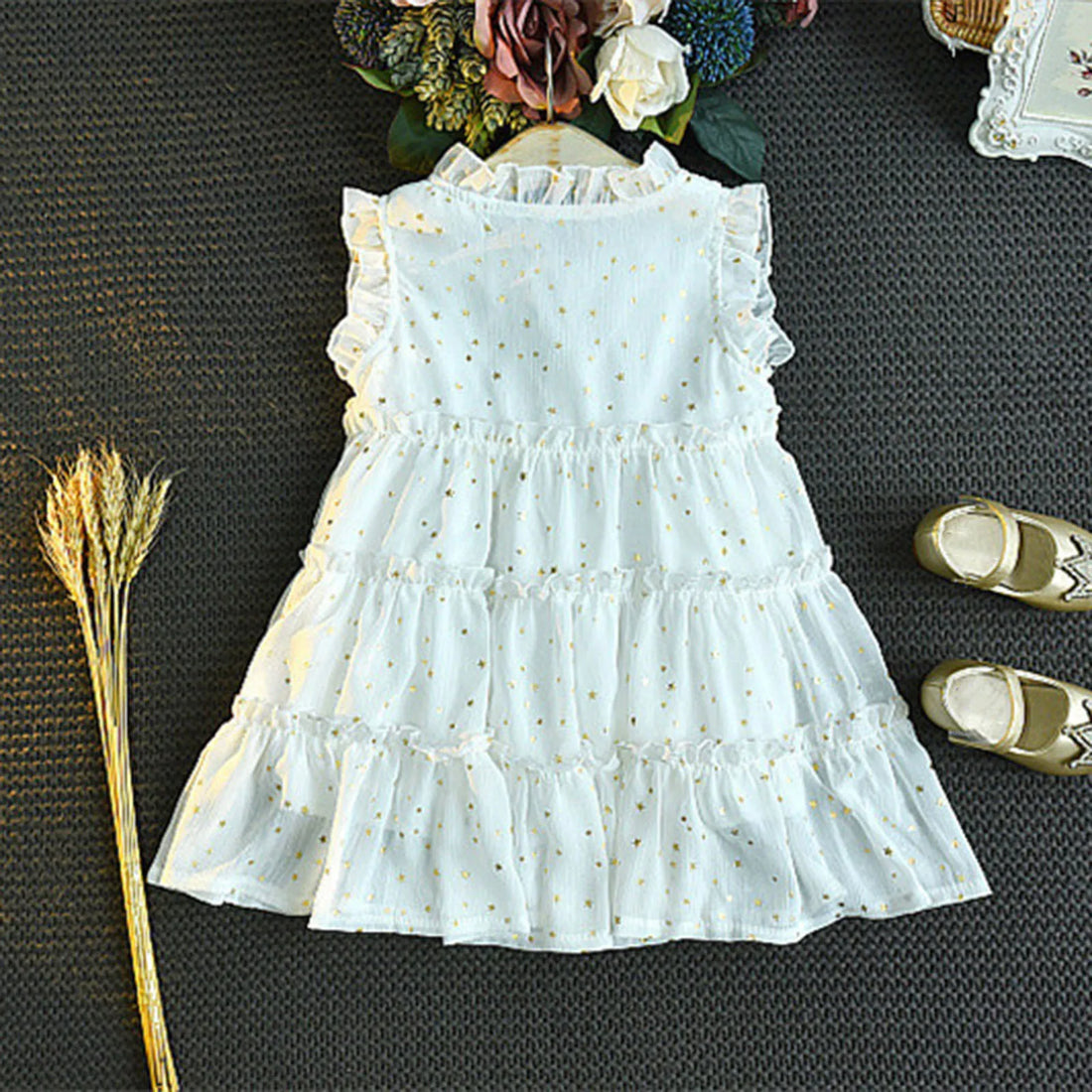 Kids Girls Starry Sequins Wedding Party Dresses