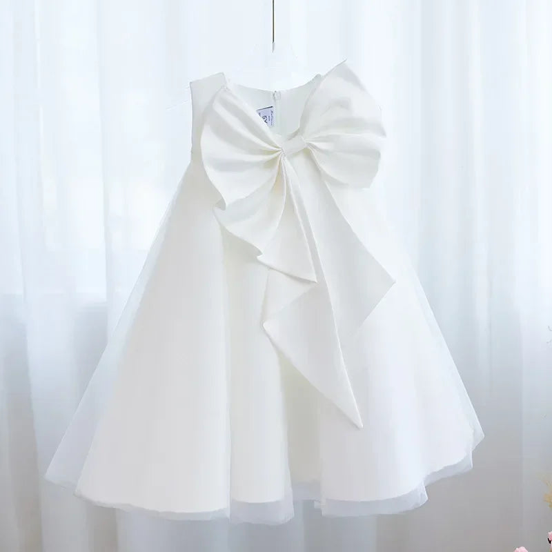 Lavender Scoop Neck Puff Girls Birthday Party Dresses