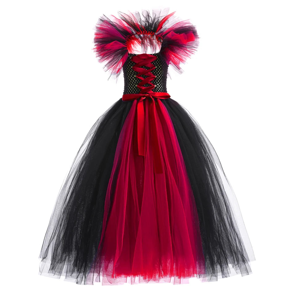 Kids Girls Demon Queen Maleficent Halloween Costume