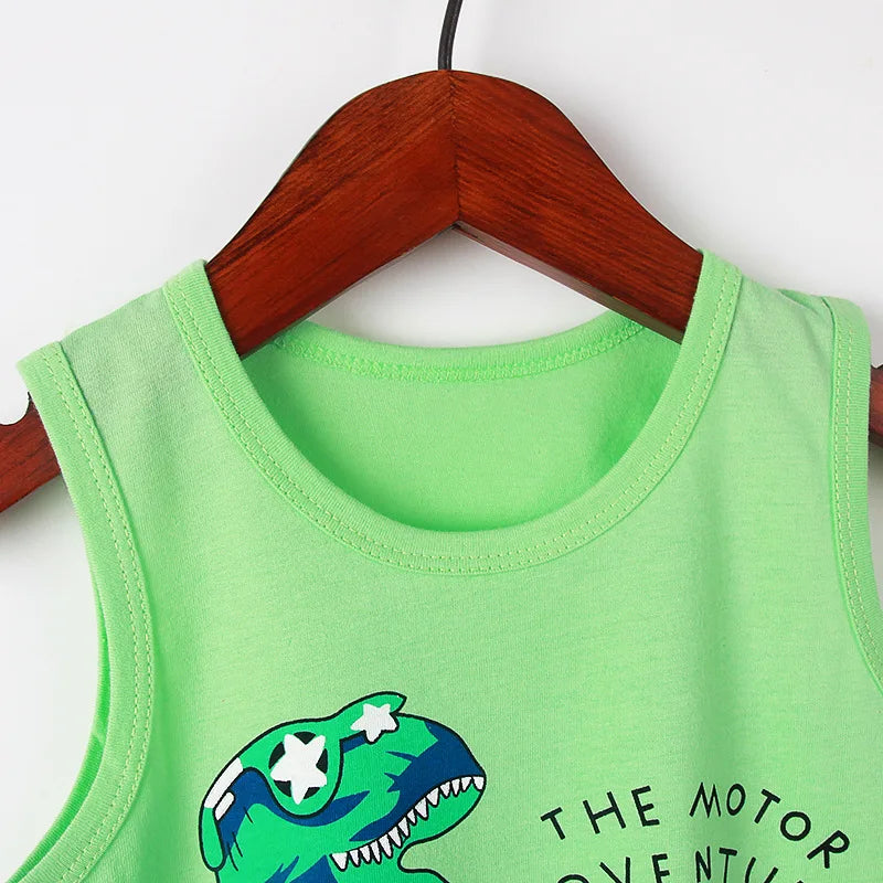 Boys Dinosaur Print Summer Casual Clothing Set childrensterritory